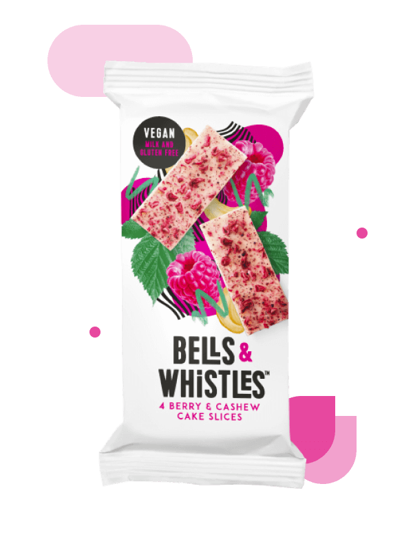 Bells and whistles cake slices